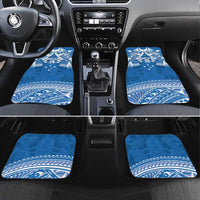 Toa Samoa Rugby Custom Car Mats Uso aso uma Samoan Pattern Blue - Polynesian Pride