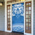 Toa Samoa Rugby Custom Door Cover Uso aso uma Samoan Pattern Blue - Polynesian Pride