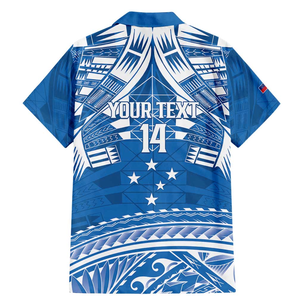 Toa Samoa Rugby Custom Family Matching Long Sleeve Bodycon Dress and Hawaiian Shirt Uso aso uma Samoan Pattern Blue - Polynesian Pride