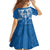 Toa Samoa Rugby Custom Family Matching Off The Shoulder Long Sleeve Dress and Hawaiian Shirt Uso aso uma Samoan Pattern Blue - Polynesian Pride