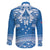 Toa Samoa Rugby Custom Family Matching Off The Shoulder Long Sleeve Dress and Hawaiian Shirt Uso aso uma Samoan Pattern Blue - Polynesian Pride