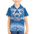 Toa Samoa Rugby Custom Family Matching Off The Shoulder Long Sleeve Dress and Hawaiian Shirt Uso aso uma Samoan Pattern Blue - Polynesian Pride