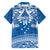 Toa Samoa Rugby Custom Family Matching Off Shoulder Maxi Dress and Hawaiian Shirt Uso aso uma Samoan Pattern Blue - Polynesian Pride
