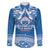 Toa Samoa Rugby Custom Family Matching Puletasi and Hawaiian Shirt Uso aso uma Samoan Pattern Blue - Polynesian Pride