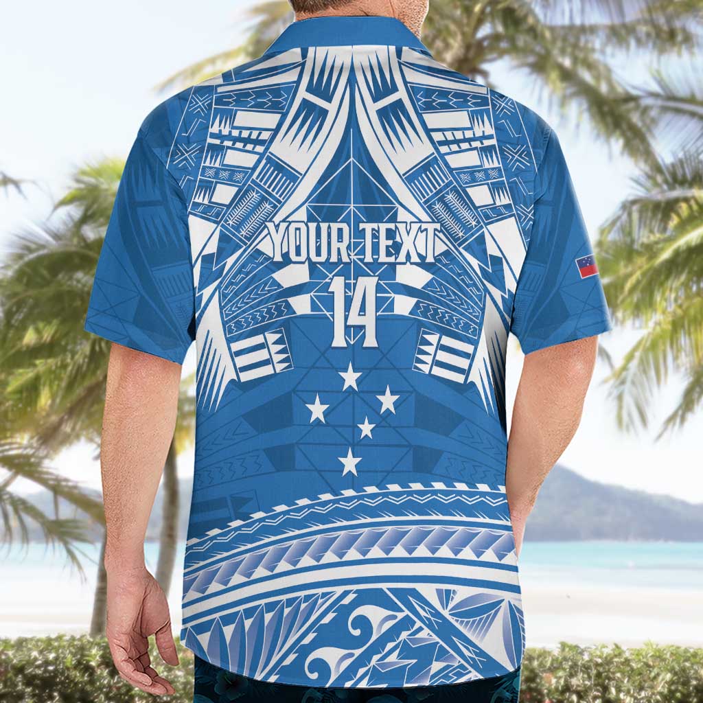 Toa Samoa Rugby Custom Hawaiian Shirt Uso aso uma Samoan Pattern Blue - Polynesian Pride