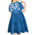 Toa Samoa Rugby Custom Kid Short Sleeve Dress Uso aso uma Samoan Pattern Blue - Polynesian Pride