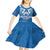 Toa Samoa Rugby Custom Kid Short Sleeve Dress Uso aso uma Samoan Pattern Blue - Polynesian Pride