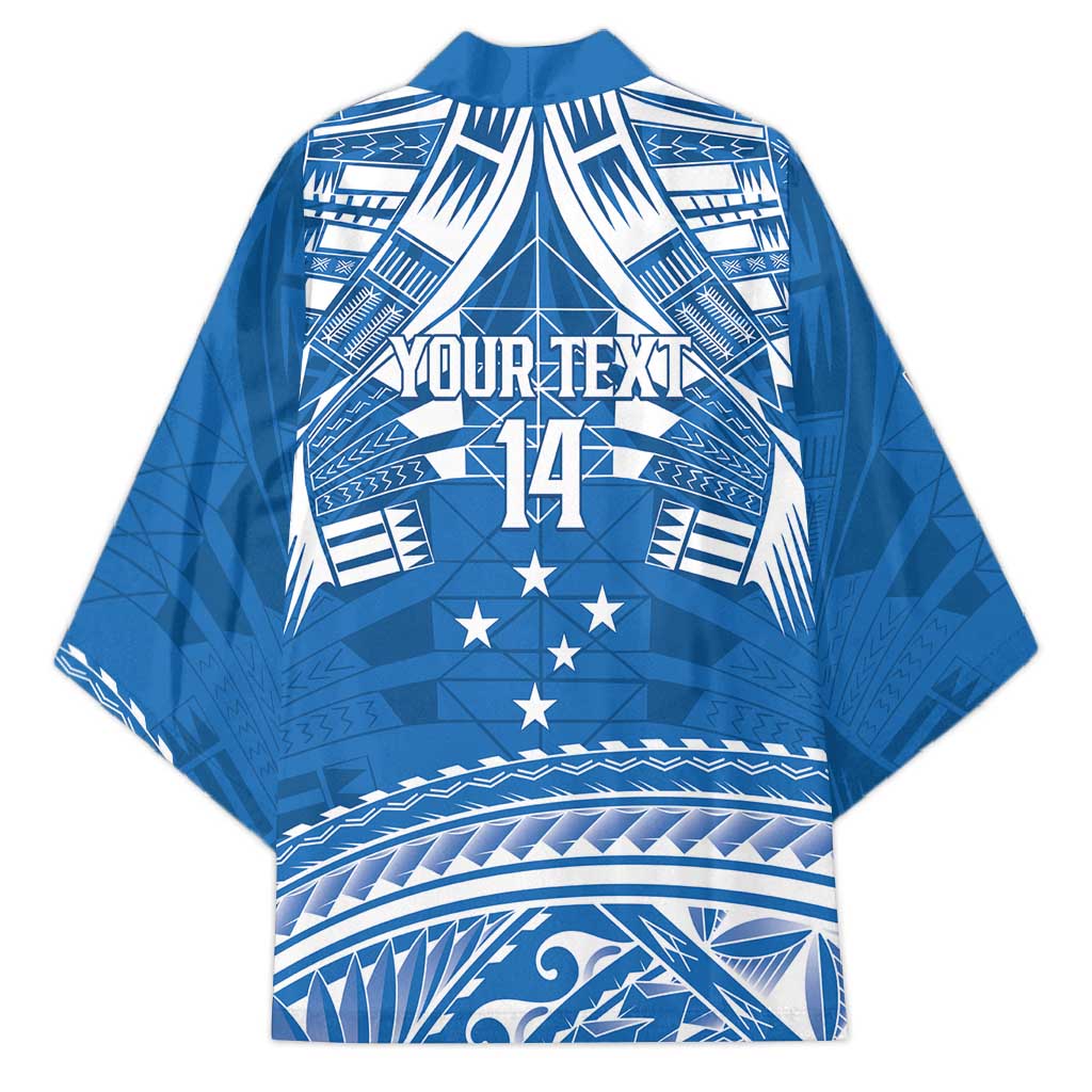 Toa Samoa Rugby Custom Kimono Uso aso uma Samoan Pattern Blue - Polynesian Pride