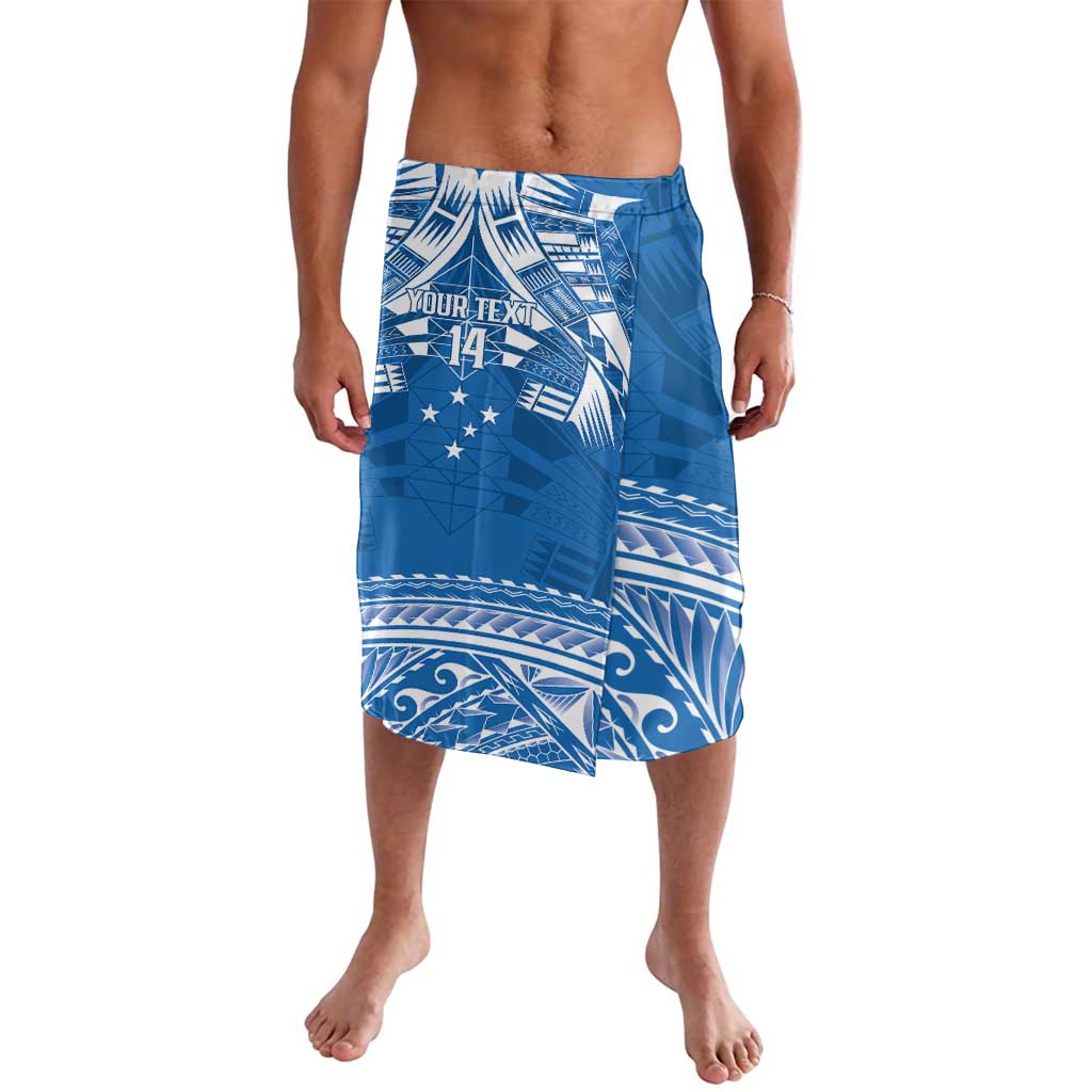 Toa Samoa Rugby Custom Lavalava Uso aso uma Samoan Pattern Blue - Polynesian Pride