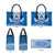Toa Samoa Rugby Custom Leather Bag Uso aso uma Samoan Pattern Blue - Polynesian Pride