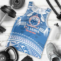 Toa Samoa Rugby Custom Men Tank Top Uso aso uma Samoan Pattern Blue - Polynesian Pride
