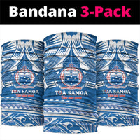 Toa Samoa Rugby Custom Neck Gaiter Uso aso uma Samoan Pattern Blue - Polynesian Pride