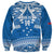 Toa Samoa Rugby Custom Sweatshirt Uso aso uma Samoan Pattern Blue - Polynesian Pride