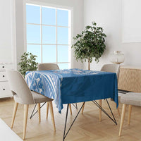 Toa Samoa Rugby Custom Tablecloth Uso aso uma Samoan Pattern Blue - Polynesian Pride