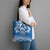 Toa Samoa Rugby Custom Tote Bag Uso aso uma Samoan Pattern Blue - Polynesian Pride
