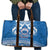 Toa Samoa Rugby Custom Travel Bag Uso aso uma Samoan Pattern Blue - Polynesian Pride