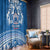 Toa Samoa Rugby Custom Window Curtain Uso aso uma Samoan Pattern Blue - Polynesian Pride