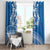 Toa Samoa Rugby Custom Window Curtain Uso aso uma Samoan Pattern Blue - Polynesian Pride