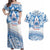 Toa Samoa Rugby Custom Couples Matching Off Shoulder Maxi Dress and Hawaiian Shirt Uso aso uma Samoan Pattern White - Polynesian Pride