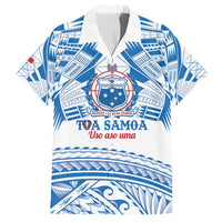 Toa Samoa Rugby Custom Family Matching Long Sleeve Bodycon Dress and Hawaiian Shirt Uso aso uma Samoan Pattern White - Polynesian Pride