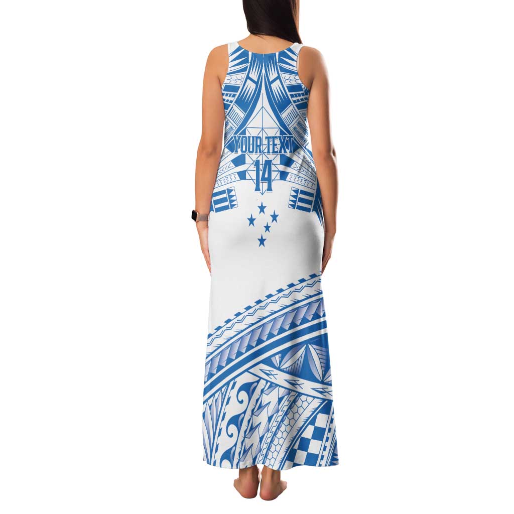 Toa Samoa Rugby Custom Family Matching Tank Maxi Dress and Hawaiian Shirt Uso aso uma Samoan Pattern White - Polynesian Pride