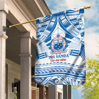 Toa Samoa Rugby Custom Garden Flag Uso aso uma Samoan Pattern White - Polynesian Pride