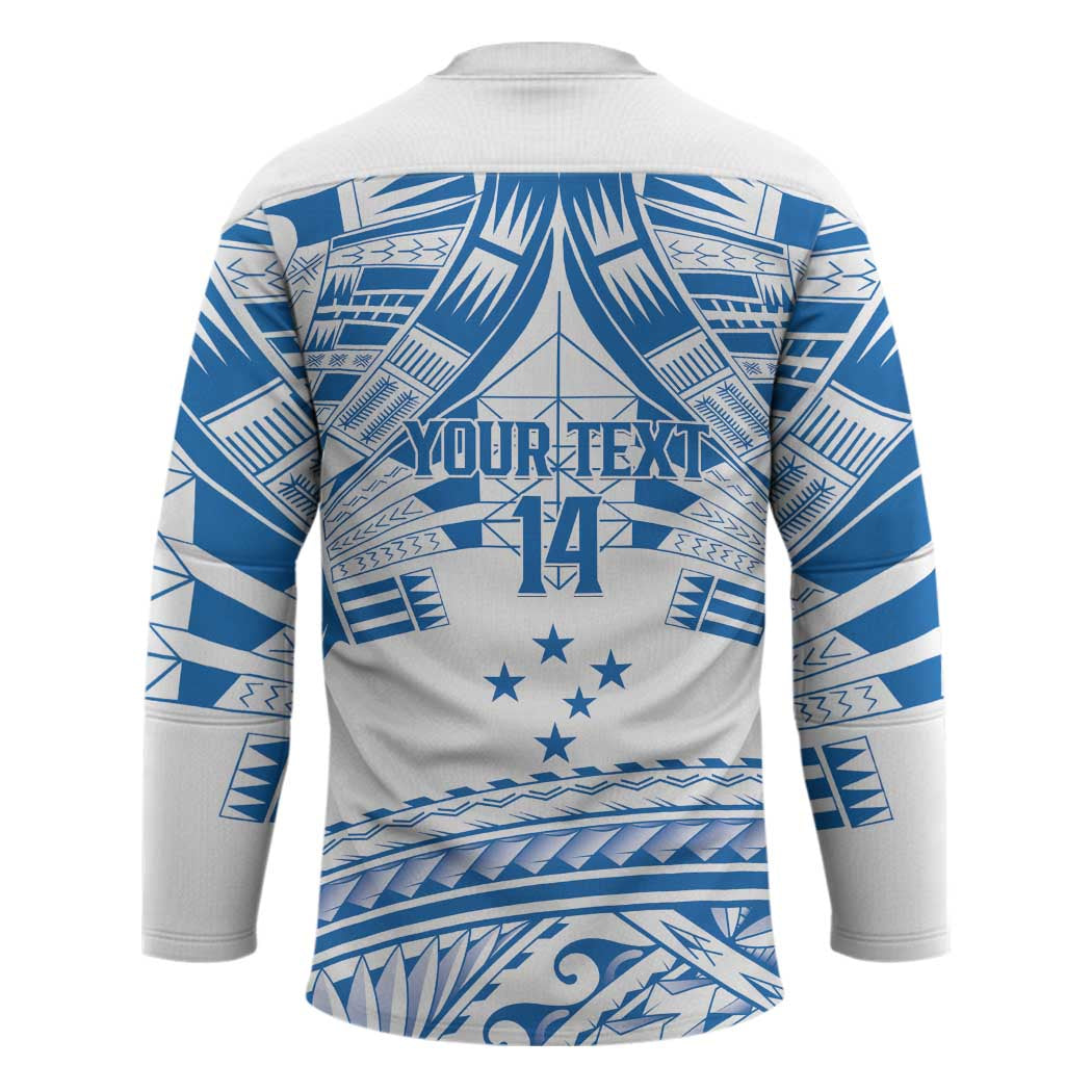 Toa Samoa Rugby Custom Hockey Jersey Uso aso uma Samoan Pattern White - Polynesian Pride