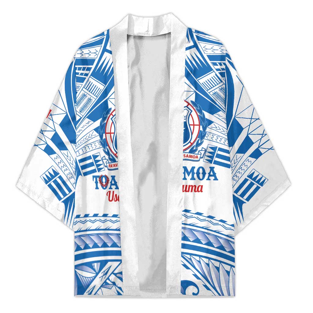 Toa Samoa Rugby Custom Kimono Uso aso uma Samoan Pattern White - Polynesian Pride
