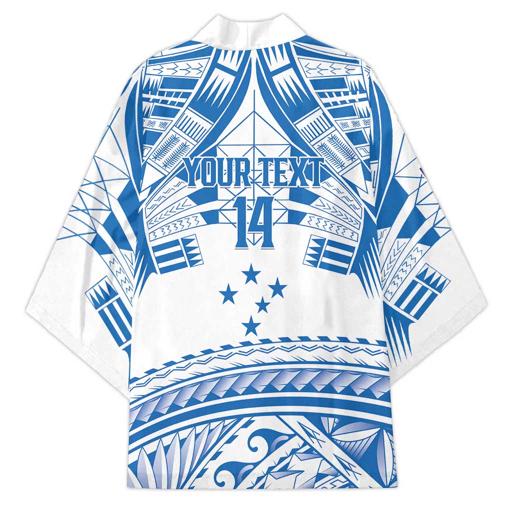 Toa Samoa Rugby Custom Kimono Uso aso uma Samoan Pattern White - Polynesian Pride