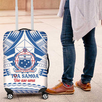 Toa Samoa Rugby Custom Luggage Cover Uso aso uma Samoan Pattern White - Polynesian Pride