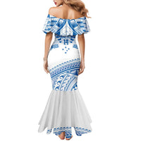 Toa Samoa Rugby Custom Mermaid Dress Uso aso uma Samoan Pattern White - Polynesian Pride