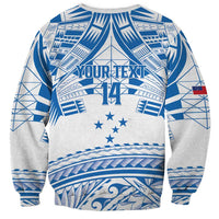 Toa Samoa Rugby Custom Sweatshirt Uso aso uma Samoan Pattern White - Polynesian Pride