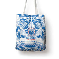 Toa Samoa Rugby Custom Tote Bag Uso aso uma Samoan Pattern White - Polynesian Pride