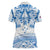 Toa Samoa Rugby Custom Women Polo Shirt Uso aso uma Samoan Pattern White - Polynesian Pride