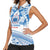 Toa Samoa Rugby Custom Women Sleeveless Polo Shirt Uso aso uma Samoan Pattern White - Polynesian Pride