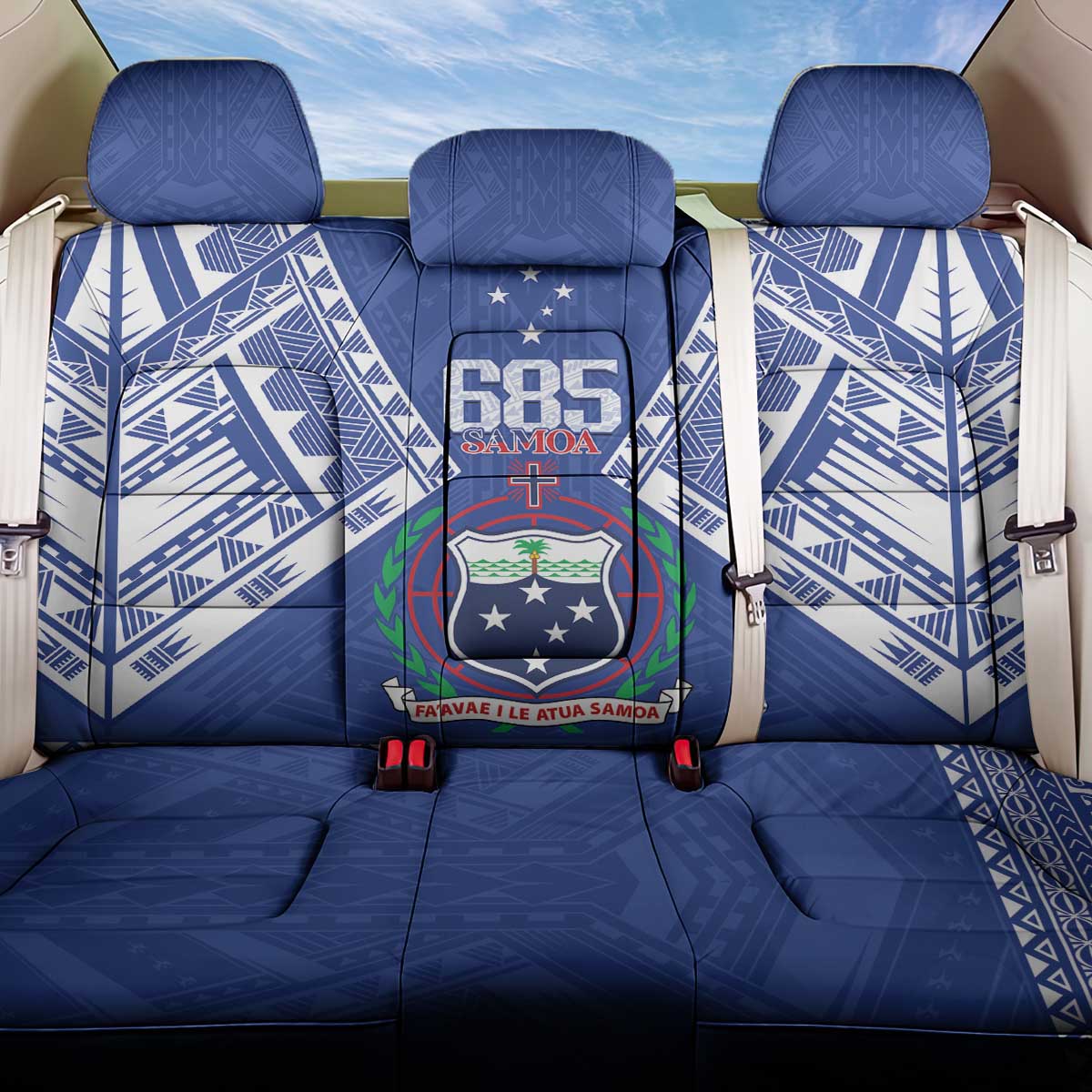 Samoa 685 Back Car Seat Cover Samoan Pride Coat Of Arms - Polynesian Pride