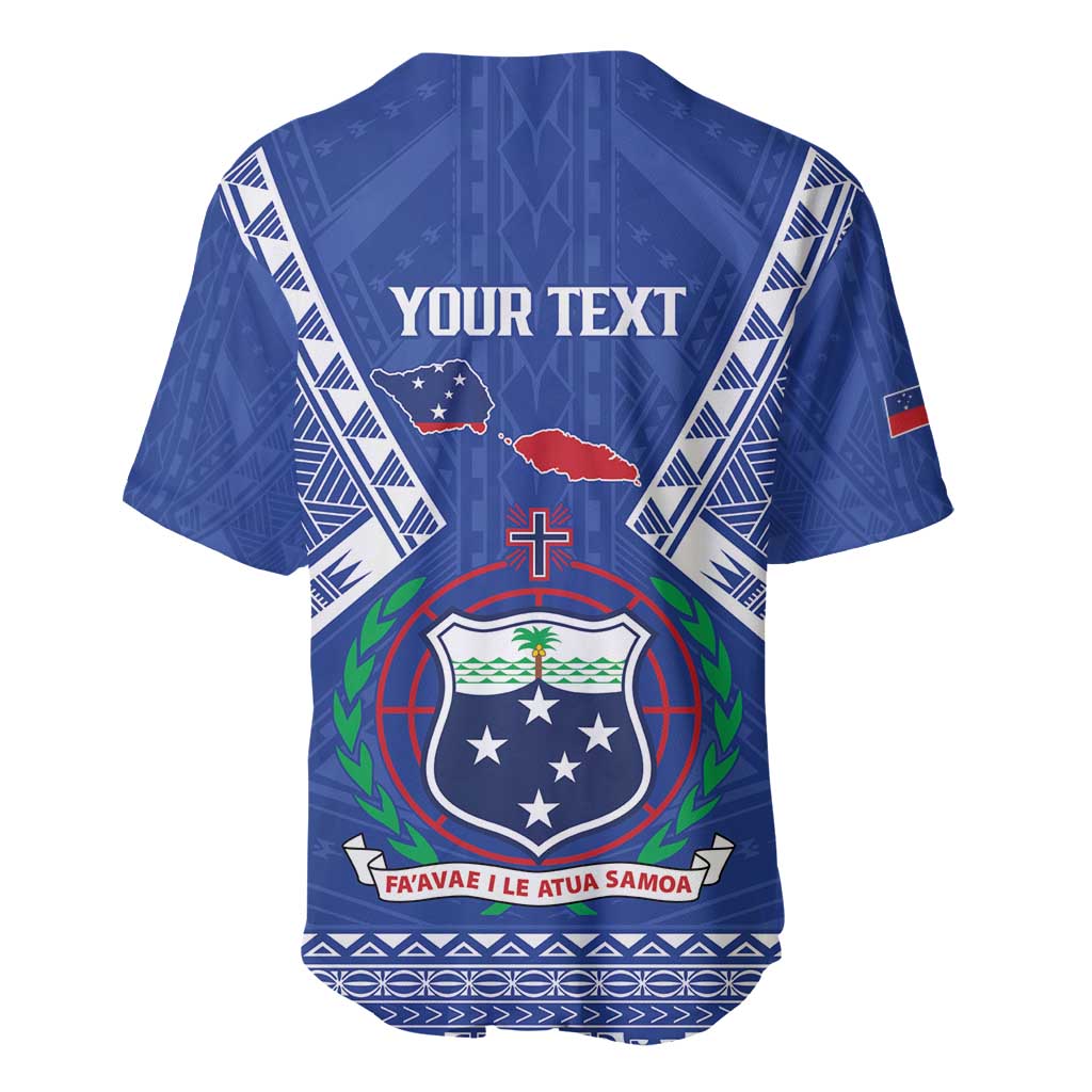 Personalised Samoa 685 Baseball Jersey Samoan Pride Coat Of Arms - Polynesian Pride