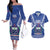 Personalised Samoa 685 Couples Matching Off The Shoulder Long Sleeve Dress and Hawaiian Shirt Samoan Pride Coat Of Arms - Polynesian Pride