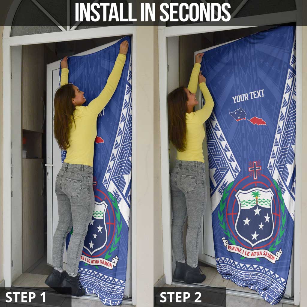 Personalised Samoa 685 Door Cover Samoan Pride Coat Of Arms - Polynesian Pride