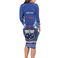 Personalised Samoa 685 Family Matching Long Sleeve Bodycon Dress and Hawaiian Shirt Samoan Pride Coat Of Arms - Polynesian Pride