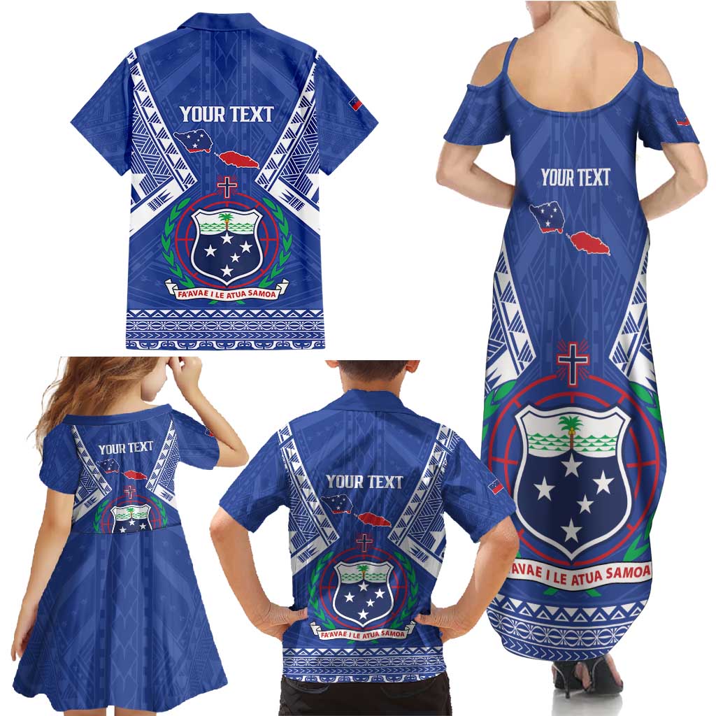 Personalised Samoa 685 Family Matching Summer Maxi Dress and Hawaiian Shirt Samoan Pride Coat Of Arms - Polynesian Pride
