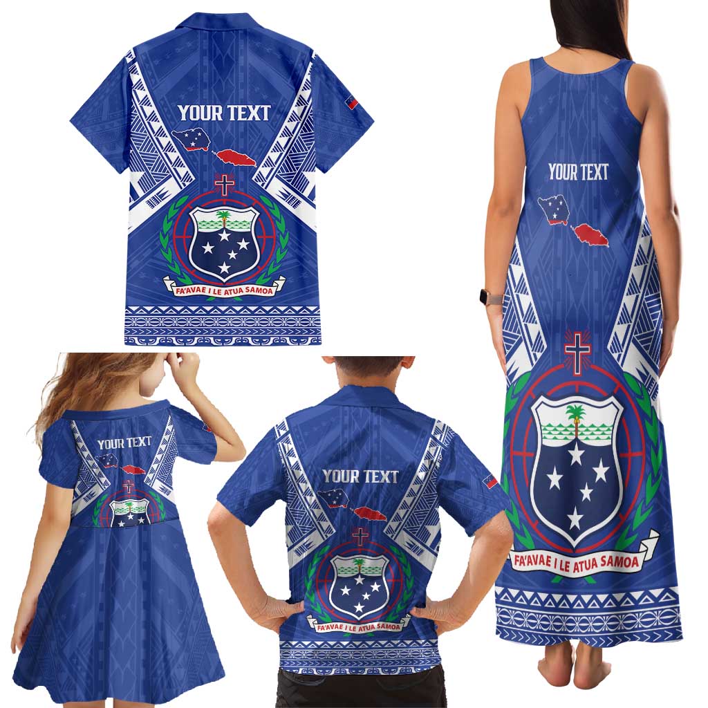 Personalised Samoa 685 Family Matching Tank Maxi Dress and Hawaiian Shirt Samoan Pride Coat Of Arms - Polynesian Pride