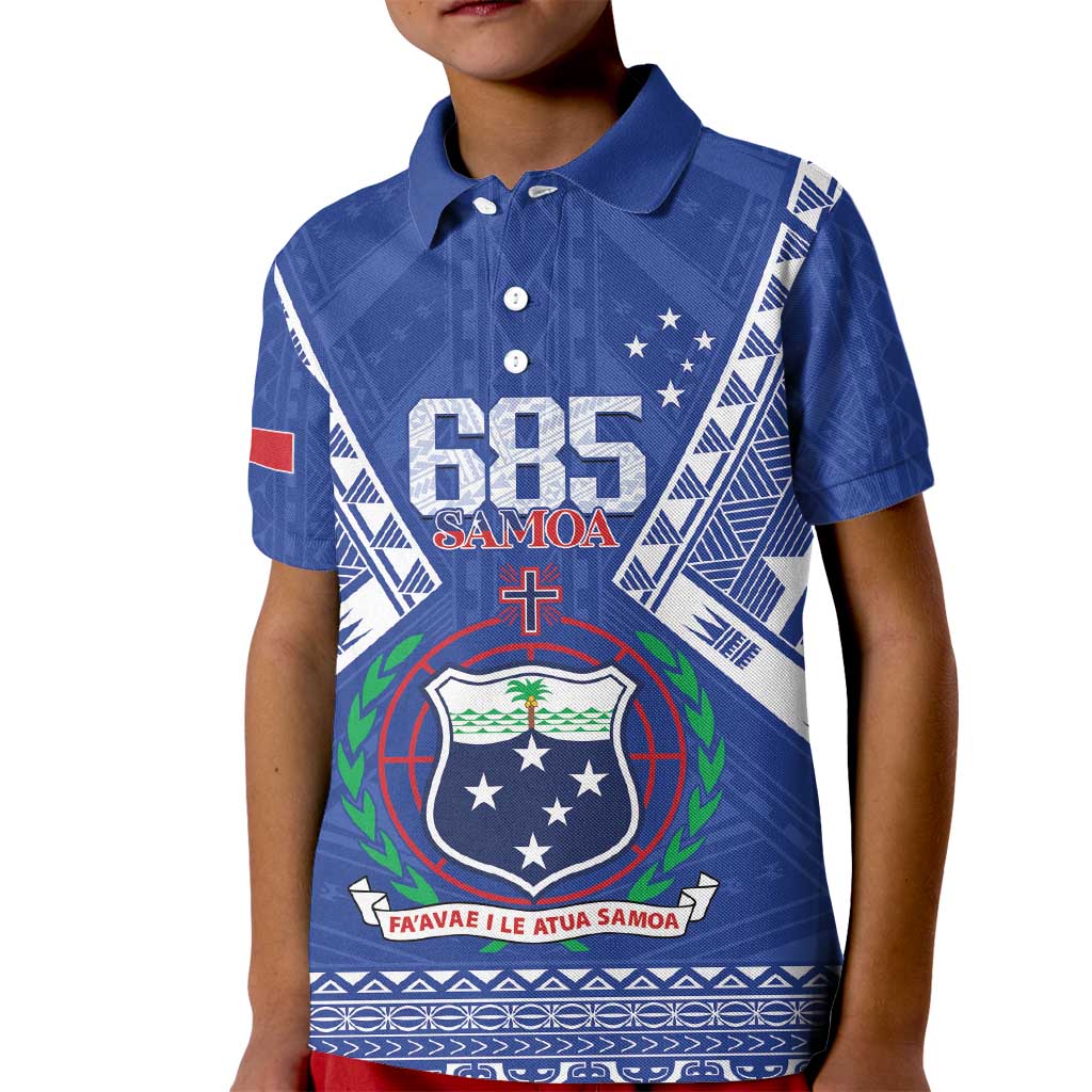 Personalised Samoa 685 Kid Polo Shirt Samoan Pride Coat Of Arms - Polynesian Pride