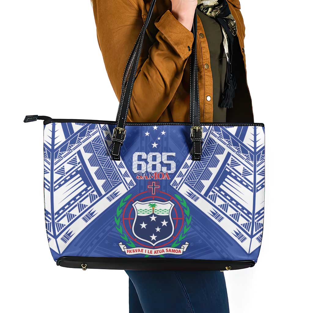 Samoa 685 Leather Tote Bag Samoan Pride Coat Of Arms - Polynesian Pride