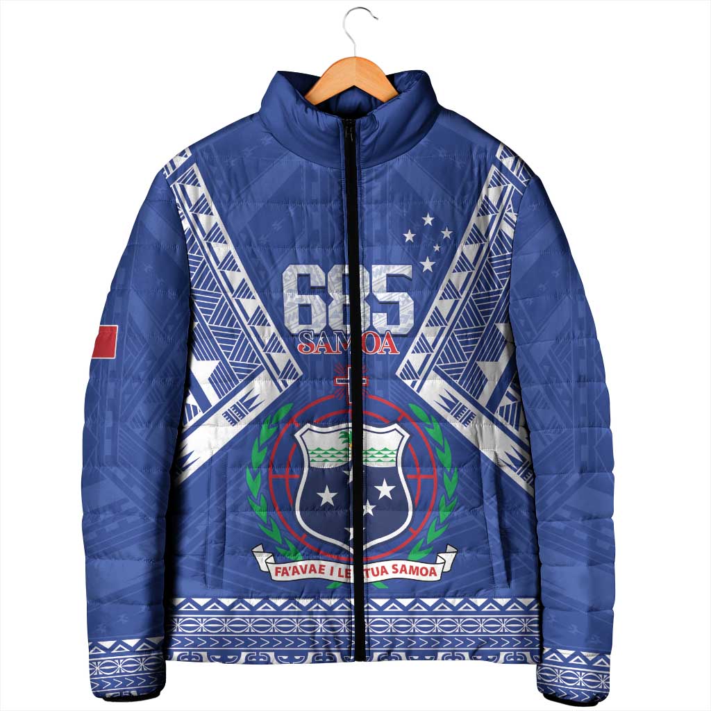 Personalised Samoa 685 Padded Jacket Samoan Pride Coat Of Arms - Polynesian Pride