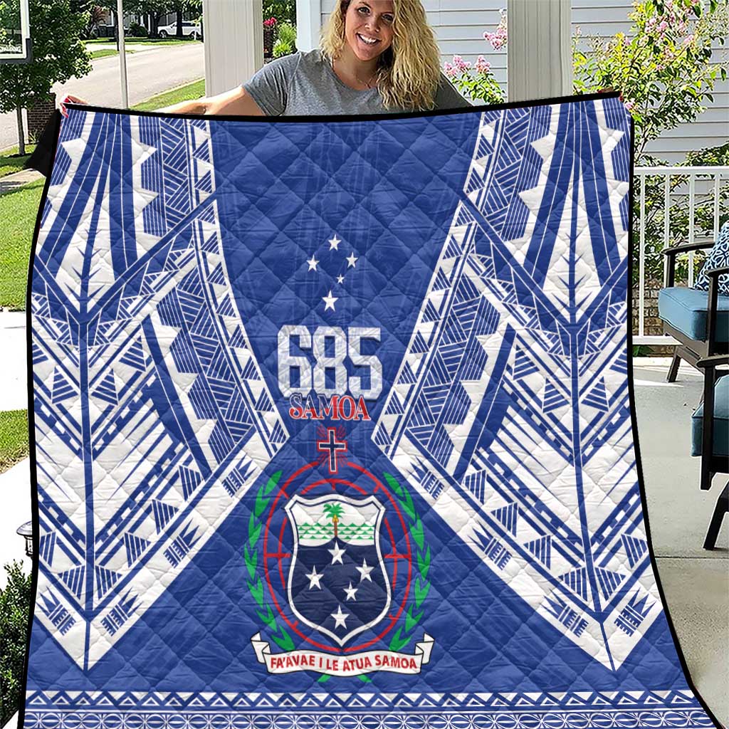 Samoa 685 Quilt Samoan Pride Coat Of Arms LT14 Blue - Polynesian Pride