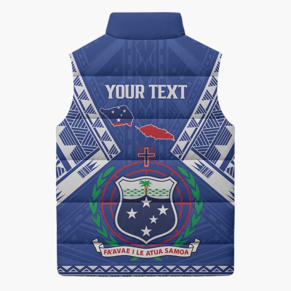 Personalised Samoa 685 Sleeveless Puffer Jacket Samoan Pride Coat Of Arms - Polynesian Pride