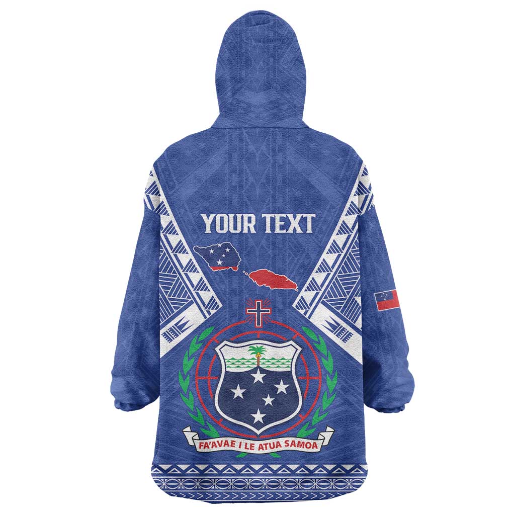 Personalised Samoa 685 Wearable Blanket Hoodie Samoan Pride Coat Of Arms LT14 - Polynesian Pride
