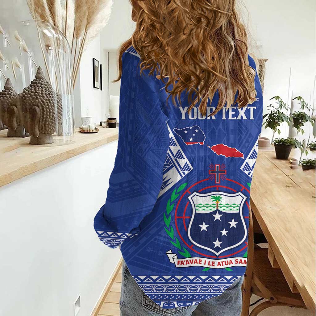 Personalised Samoa 685 Women Casual Shirt Samoan Pride Coat Of Arms - Polynesian Pride