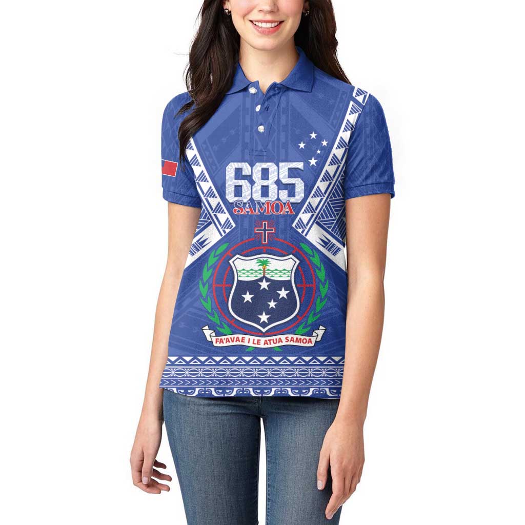 Personalised Samoa 685 Women Polo Shirt Samoan Pride Coat Of Arms - Polynesian Pride